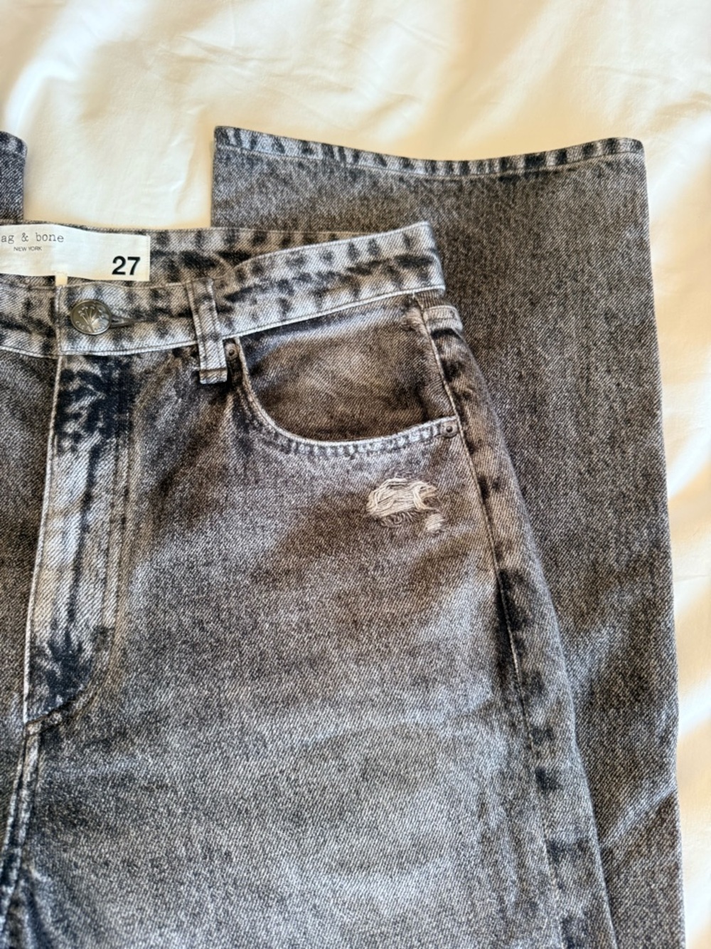 rag & bone Miramar Washed Black Wide Leg Jeans - Picture 7 of 13